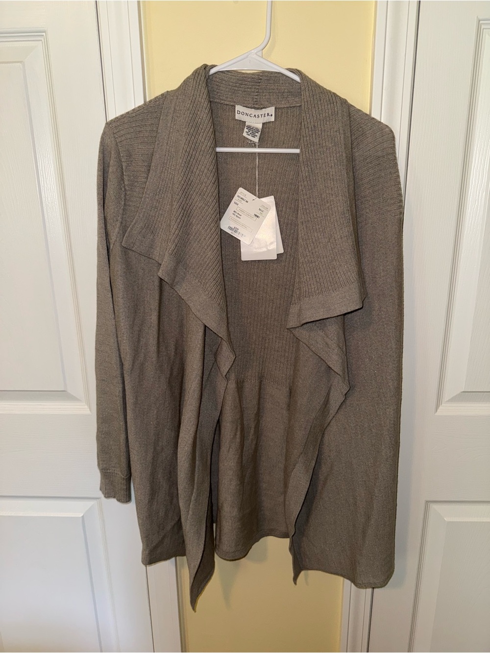 Doncaster Draped Open-Front Cardigan - Gray
